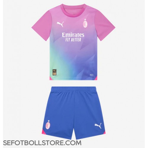 AC Milan Replika babykläder Tredjeställ Barn 2023-24 Kortärmad (+ korta byxor)
